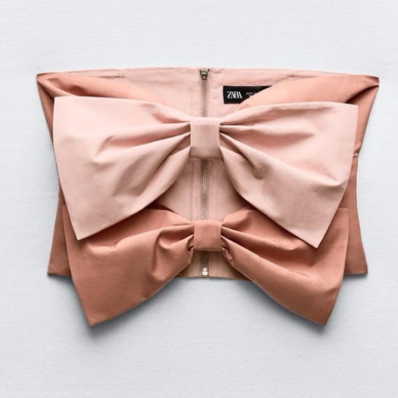 ZARA CUT OUT BOW TAFFETA TOP 3423/288/012/292 - Picture 6 of 10